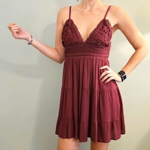Lovely Day: Burgundy Lace Trim Dress. So Much Fun!